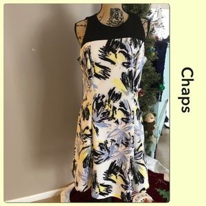 Chaps Sleeveless Watercolor Dress with Pockets!